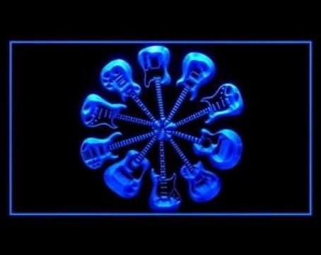 Guitar Circle LED Neon Sign